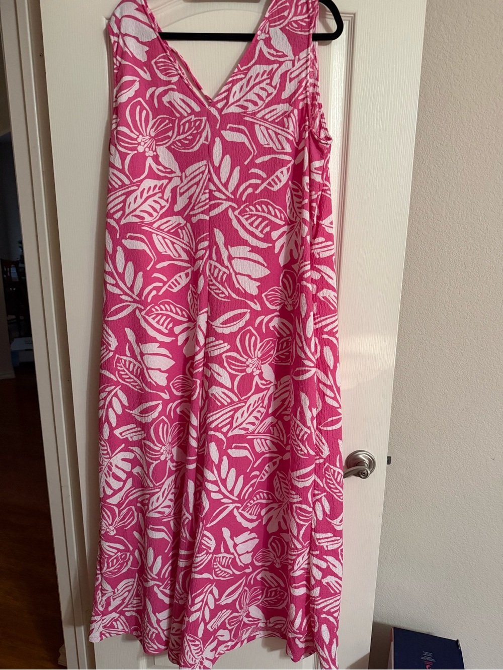 easel Pink and White Floral V-Neck Jumpsuit Romper 2x